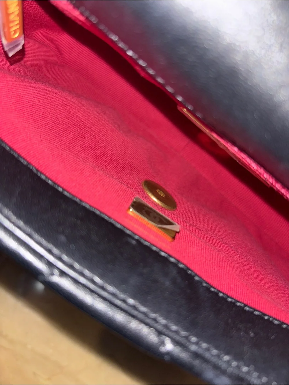 Chanel 19 Handbag. Shiny Lambskin, Gold Tone, Silver-Tone & Ruthenium-Finish